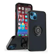 GENERICO - Funda para Motorola Edge 30 Neo Ahumado con Anillo Negro Antishock