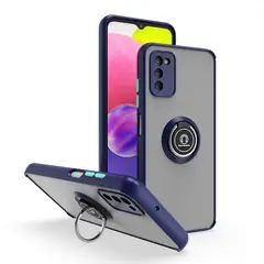 GENERICO - Funda para Samsung S8 Plus Ahumado con Anillo Azul Antishock
