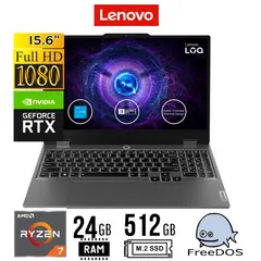 LENOVO - Laptop LOQ 15ARP9 15.6" FHD AMD Ryzen7 7435HS 24GB 512GB SSD RTX 4050 6GB FREEDOS