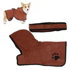 GENERICO - Toalla Bata para mascota Marrón - Talla S