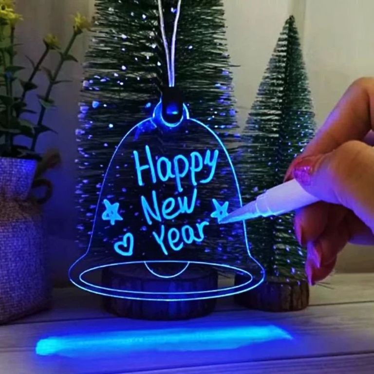 Packx2 Colgantes Navideños Luz Led estrella y campana INCLUYE PLUMON