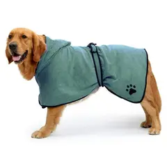 GENERICO - Toalla Bata para mascota Verde - Talla L