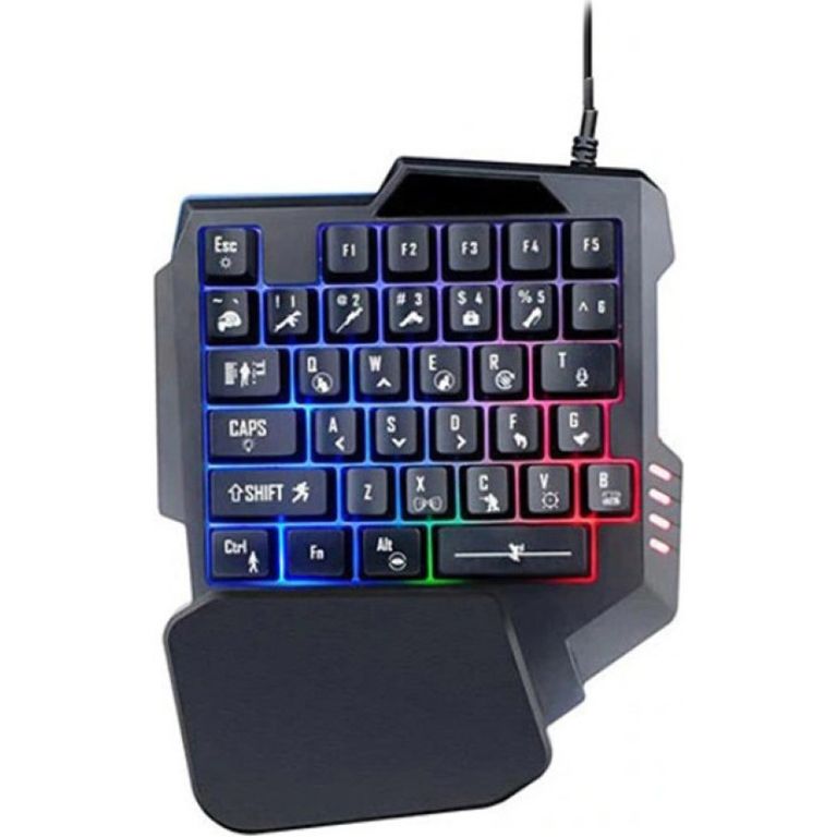 Teclado Gamer Rg Aoas 1 Mano Luces Reposador M-1100