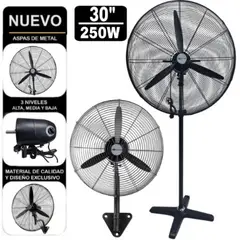 GENERICO - VENTILADOR INDUSTRIAL DE 30 PEDESTAL & PARED 250W ULTRA G"