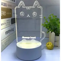 GENERICO - LAMPARA 3D TABLERO DE MENSAJES - PARA PILAS Y CABLE USB - GATOFELINO