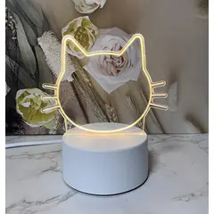 GENERICO - LAMPARA 3DTABLERO DE MENSAJES - PARA PILAS Y CABLE USB - GATITO GATO