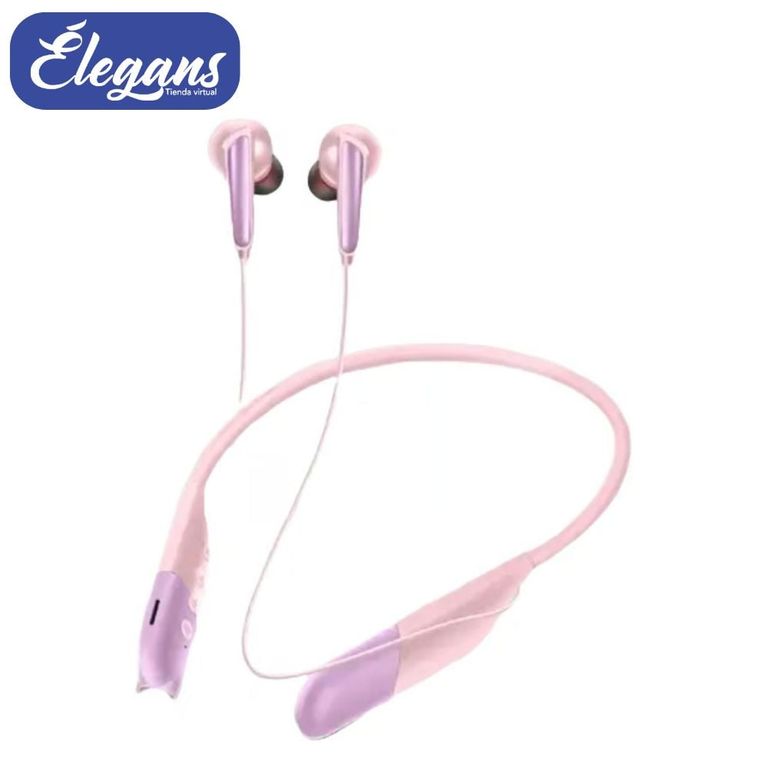 Audífono bluetooth con linterna color rosado AKZ-R11 Élegans
