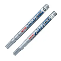 UNI BALL - UNI PX-21 Marcador de pintura permanente Plateado Pack x 2