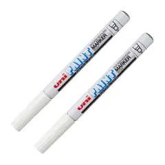 UNI BALL - UNI PX-203 Marcador de pintura permanente Blanco Pack x 2