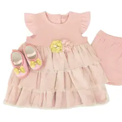 GENERICO - Vestido Reyna Bebe Niña - Palo Rosa