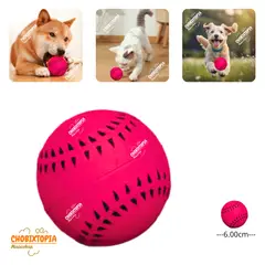 GENERICO - PELOTA DE GOMA MASCOTA - PERRO Y GATO FUCSIA-BEISBOL