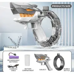 GENERICO - Pistola de Agua Electronica Tiburón Gris