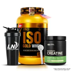 LEVEL PRO - Iso Gold Whey 1.1 Kg Vainilla + Creatina Optimum Nutrition 300 g + Shaker + Scoop