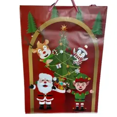 GENERICO - Bolsa De Regalo Navidad Arco Papanoel Duende 44x32cm 1u