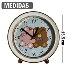 GENERICO - Reloj con alarma de 15cm diseño Osos - Blanco