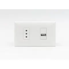 SINTHESI - TOMACORRIENTE DOBLE 01 3 EN LINEA Y 01 CARGADOR USB TIPO A S17