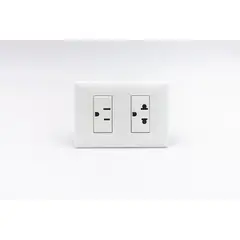 SINTHESI - TOMACORRIENTE DOBLE 01 DE AMERICANO Y 01 UNIVERSAL CON TIERRA S22