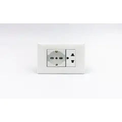 SINTHESI - TOMACORRIENTE DOBLE 01 SCHUKO Y 01 UNIVERSAL CON TIERRA S22