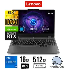 LENOVO - LAPTOP LOQ 15IRX9 15.6" FHD IPS Intel Core i7 13650HX 16GB 512GB SSD RTX 4050 6GB FREEDOS