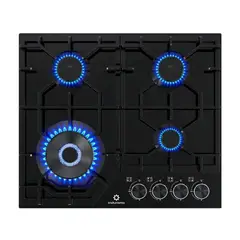 INDURAMA - Encimera a Gas 50cm EGASI-604CGNE Negro.