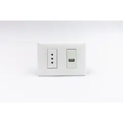 SINTHESI - TOMACORRIENTE DOBLE 01 3 EN LINEA Y 01 CARGADOR USB TIPO A S22