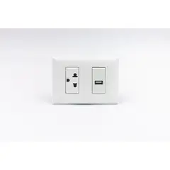 SINTHESI - TOMACORRIENTE DOBLE 01 UNIVERSAL Y 01 CARGADOR USB TIPO A S22