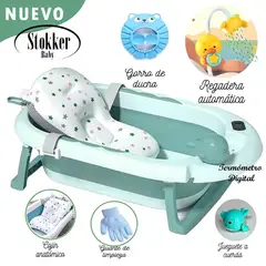 STOKKER BABY - Tina Bañera Plegable Piscis Con Termómetro Green