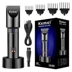 KEMEI - Máquina Corta Pelo KM3293 Profecional Base Recargable