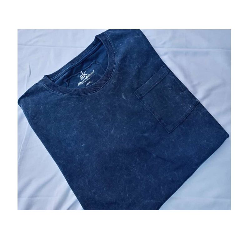 Polo Básico para Hombre Jaspeado Azul