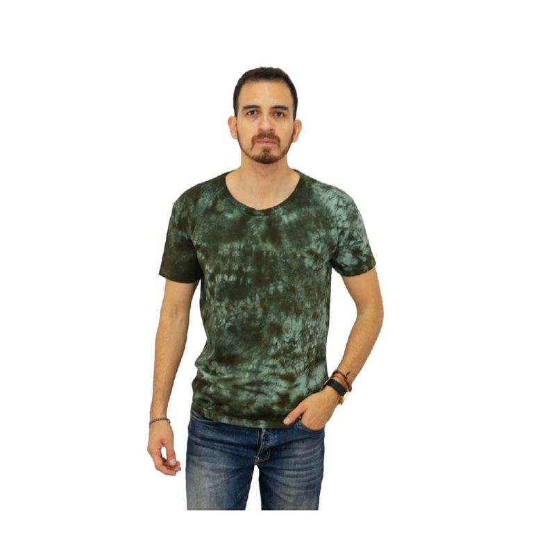 Polo Básico para Hombre Jaspeado Verde