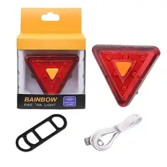 OEM - LUZ TRASERA DE BICICLETA TRIANGULAR RECARGABLE 5 MODOS