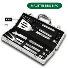 GENERICO - Set Parrillero x 5 Pc Para Parrillas + Maletín Premium