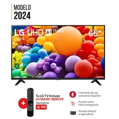LG - TELEVISOR LED 65" SMART TV WEB OS UHD UT7300PSA 4K 2024 + CONTROL MAGIC MR24
