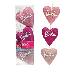 BARBIE - Set de adorno corazones arbol navidad Barbie X2 unds 12cm