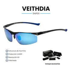 VEITHDIA - Lentes de Sol Sniper - Polarizados - UV400 - Azul