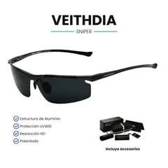 VEITHDIA - Lentes de Sol Sniper - Polarizados - UV400 - Gris