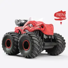 GENERICO - Monster Truck Dino con pulverización y acrobacias 360°-Rojo