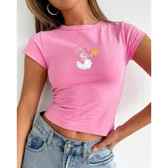 GENERICO - Baby Tee Algodón Alegrosita Ositos Cariñositos Polo Top Blanco