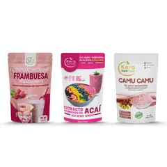 KERA SUPERFOODS - PACK POLVOS ATOMIZADOS FRAMBUESA 75G + ACAI 100G + CAMU CAMU 100G
