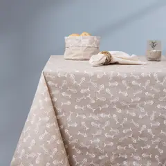 CASIOPIA - Mantel antimanchas rectangular 10 sillas ASIA BEIGE