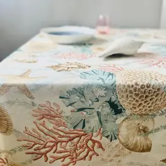 CASIOPIA - Mantel antimanchas cuadrado 8 sillas ARRECIFE