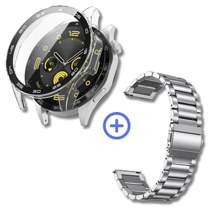 Pack case protector + correa plateado para Huawei watch GT2 PRO