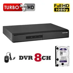 HIKVISION - Grabador DVR 8CH Soporta 1 HDD 720P, 1080p Lite con AUDIO + 1TB WD