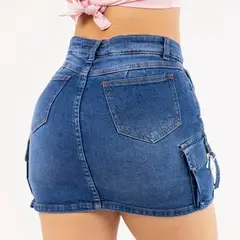 GENERICO - Falda short cargo jean para mujer