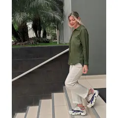 GENERICO - Camisa Lina verde militar