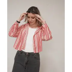GENERICO - Camisa Lini rojo rayas