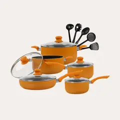 FINEZZA - Juego de ollas antiadherentes de 15 piezas