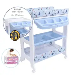 EBABY - Bañera Cambiador NATIEL Azul