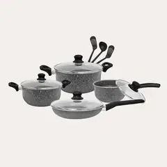 FINEZZA - Juego de ollas antiadherentes ultragranito de 11 piezas