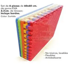 OEM - Piso de Goma Eva para Bebes 6 Piezas de 60x60 2.3 de espesor